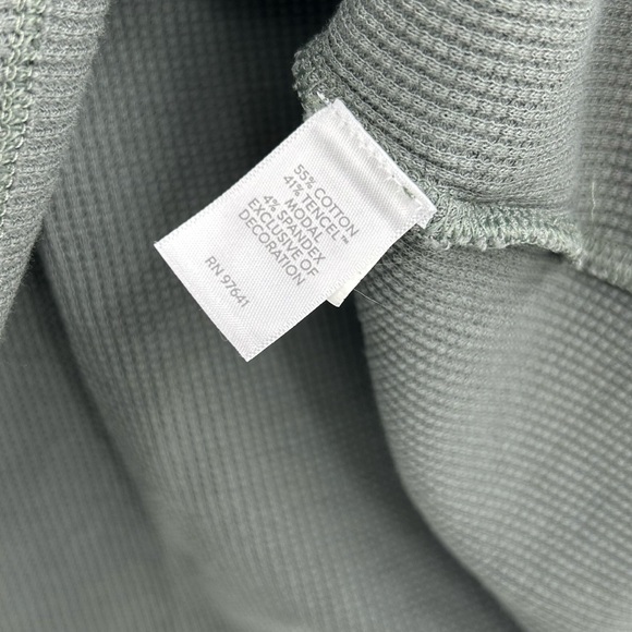 J.Jill Embroidered Waffle-Knit Raglan Tee Top in Coriander Green - Picture 6 of 7